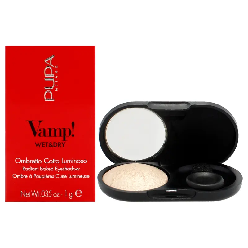 Pupa Milano Vamp! Wet and Dry Baked Eyeshadow - 201 Champagne Gold by Pupa Milano for Women - 0.35 oz Eye Shadow