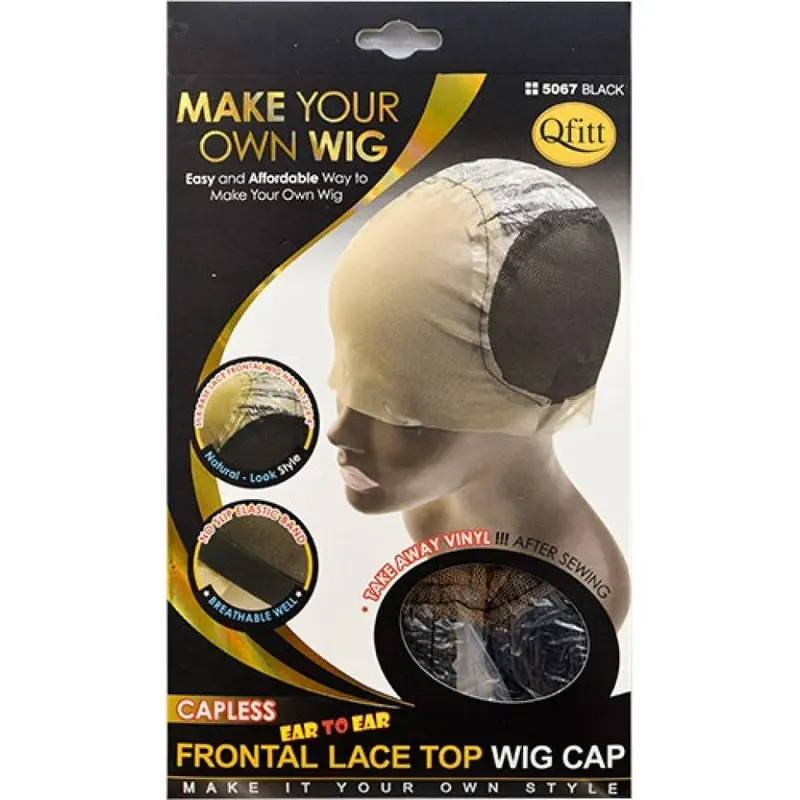 Qfitt Ear To Ear Lace Top Capless Wig Cap # 5067 Black