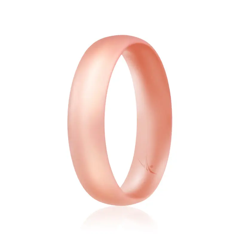 ROQ Silicone Ring - Dome Style Thin Comfort Fit - Rose Gold by ROQ for Women - 8 mm Ring