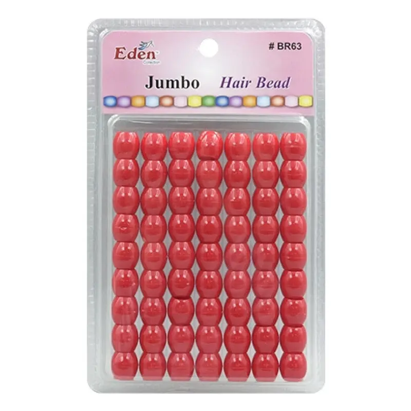 Eden Jumbo Hair Beads - Red #BR63RED