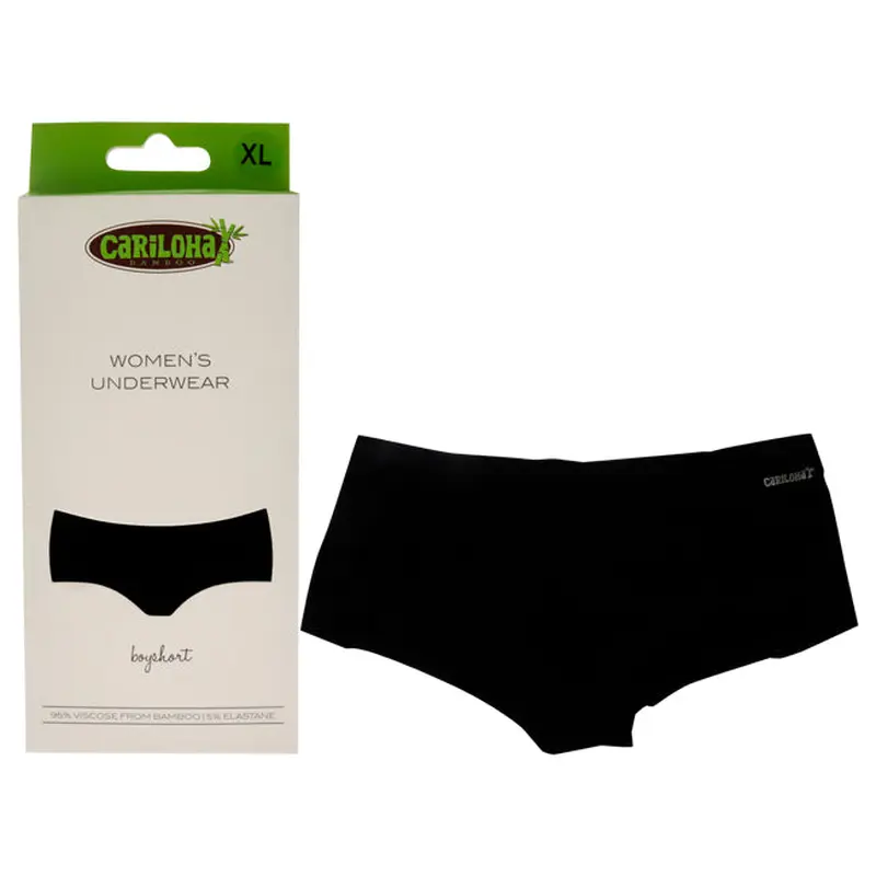 Cariloha Bamboo Boyshort Briefs - Black by Cariloha for Women - 1 Pc Underwear (XL)
