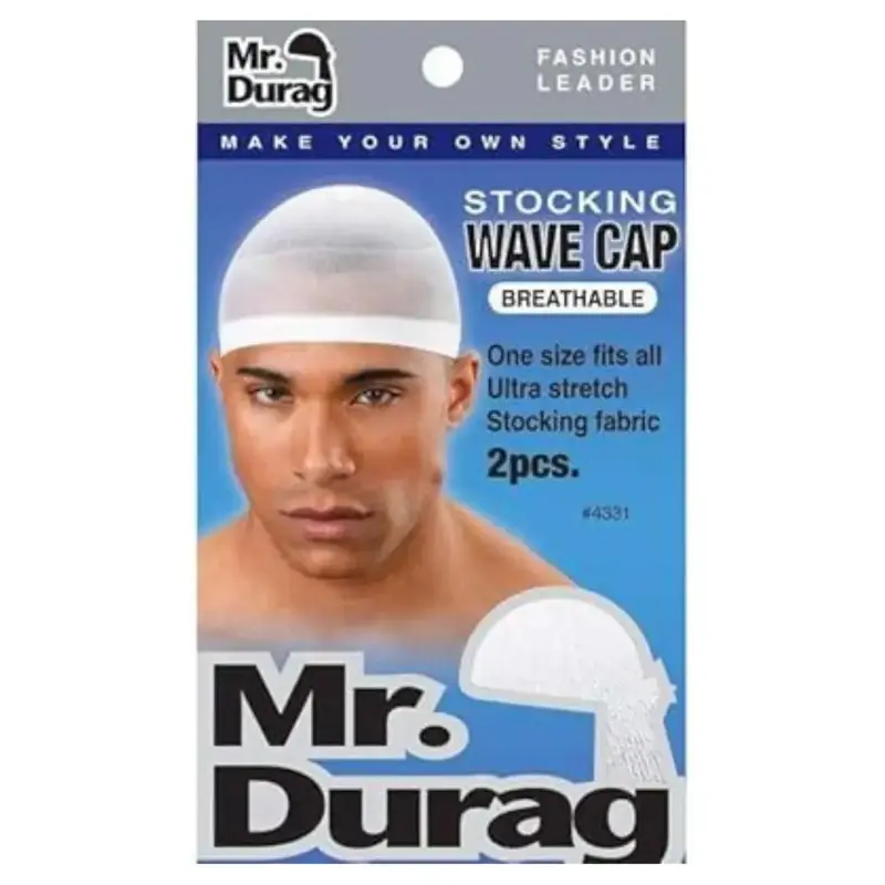 Mr. Durag Stocking Wave Cap White - 2 pcs
