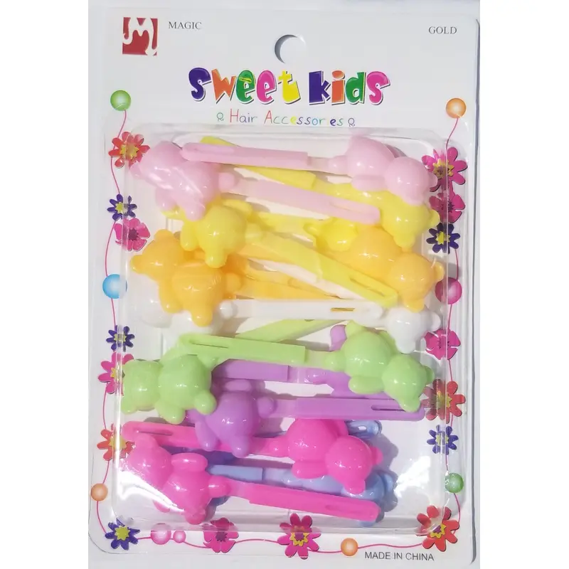 Sweet Kids Hair Barrettes - Bears Pastel Mix #2039