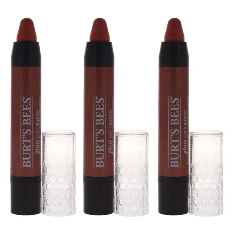 Burts Bees Gloss Lip Crayon - 412 Santorini Sunrise by Burts Bees for Women - 0.1 oz Lipstick - Pack of 3