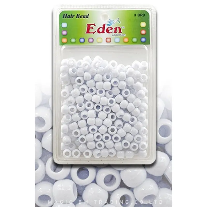 Eden Medium Hair Beads Jumbo Pack - White #BR9W