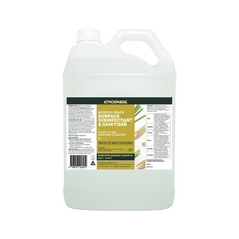 Atmosphere Hand & Surface Sanitiser Lemongrass 5000ml