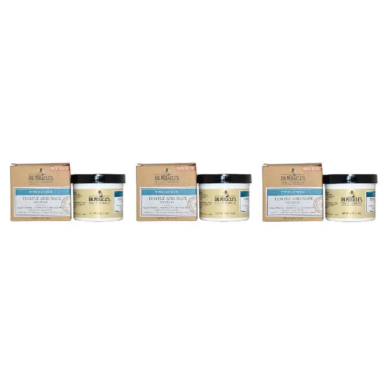 Dr. Miracles Temple and Nape Gro Balm by Dr. Miracles for Unisex - 4 oz Treatment - Pack of 3