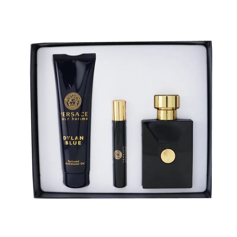 Versace Dylan Blue Coffret: Eau De Toillete Spray 100ml/3.4oz + Eau De Toillete Spray 10ml/0.3ozl + Bath&Shower Gel 150ml/5oz  3pcs