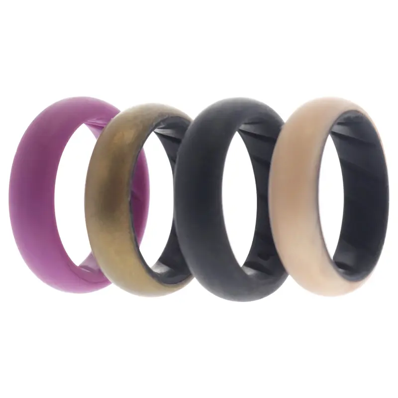 ROQ Silicone Wedding BR Solid Ring Set - Argaman by ROQ for Women - 4 x 4 mm Ring