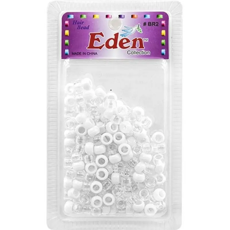 Eden Small Hair Beads - Clear & White #BR2CW
