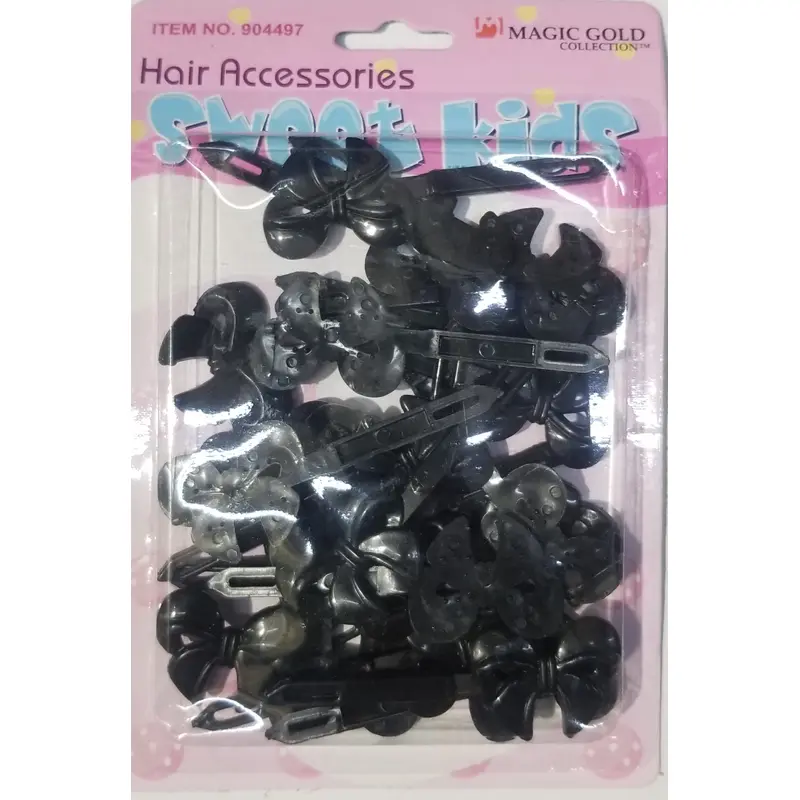 Sweet Kids Hair Barrettes - Ribbons Black #5142