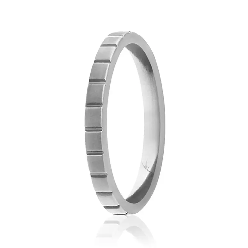 ROQ Silicone Wedding Stackble Lines Single Ring - Silver by ROQ for Women - 5 mm Ring