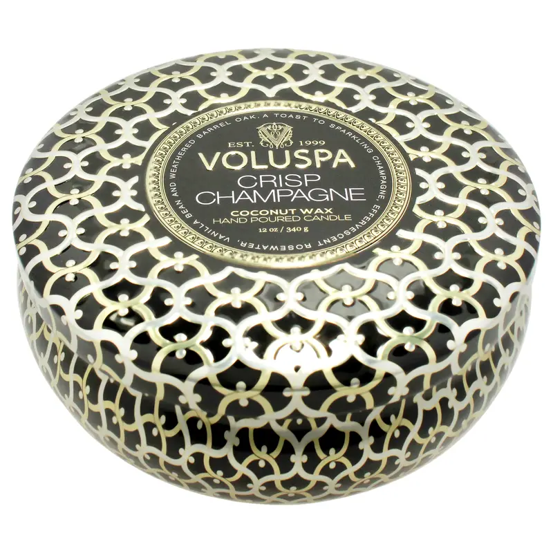 Voluspa 3 Wick Tin Candle - Crisp Champagne by Voluspa for Unisex - 12 oz Candle