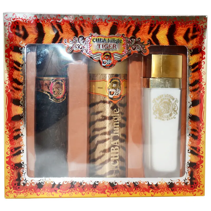 Cuba Cuba Jungle Tiger by Cuba for Women - 3 Pc Gift Set 3.3oz EDP Spray, 6.7oz Deodorant Body Spray, 4.3oz Body Lotion