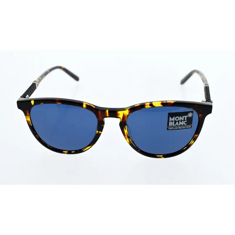 Mont Blanc Mont Blanc MB588S 55V - Coloured Havana/Blue by Mont Blanc for Men - 52-19-145 mm Sunglasses