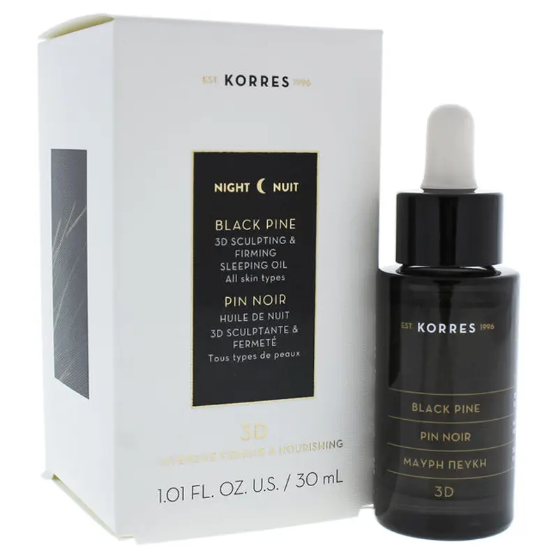Korres Black Pine 3D Sculpting and Firming Sleeping Oil by Korres for Unisex - 1.01 oz Oil