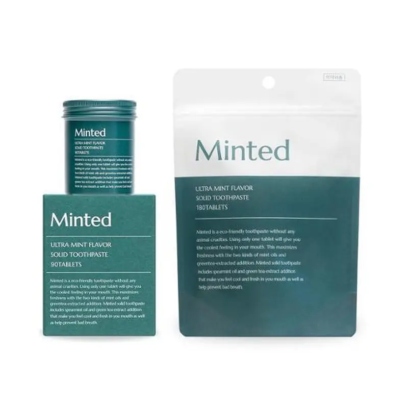 Minted Ultra Mint Flavor Solid Toothpaste 90 Tablets