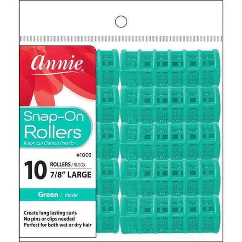 Annie #1003 Snap-On Rollers Size L 10 ct Green