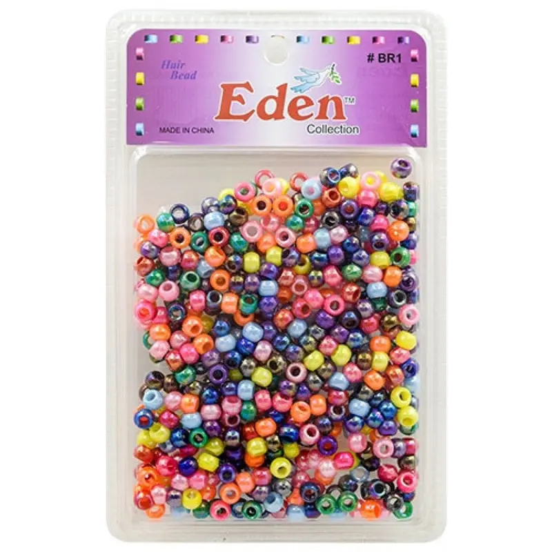 Eden Small Hair Beads Jumbo Pack - Glossy Assorted #BR1AAB