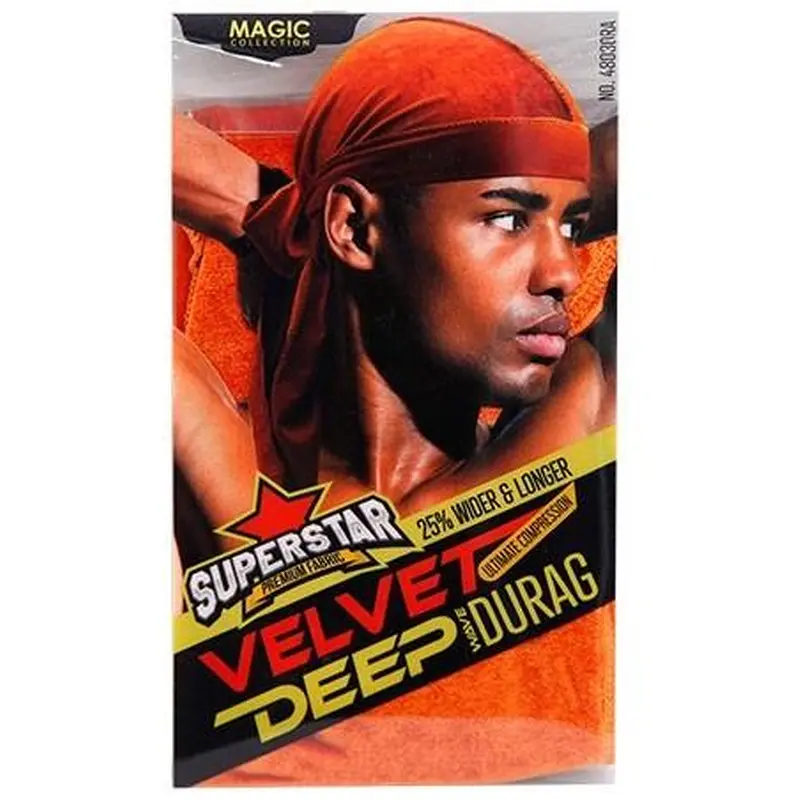 Magic Collection Velvet Deep Wave Durag #4807 Orange