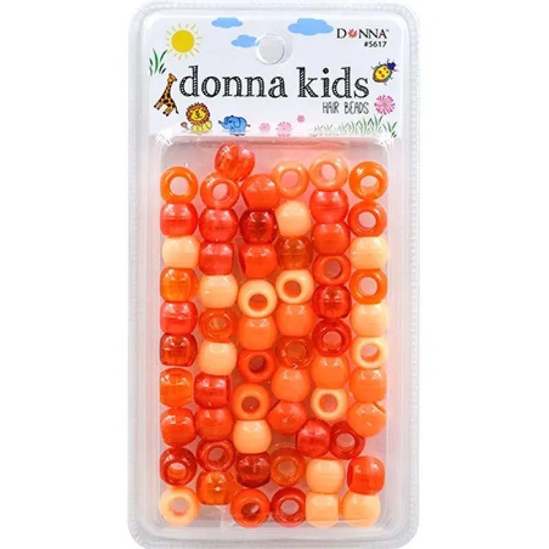 Donna Kids Medium Hair Beads - Orange #5617