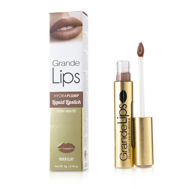 Grande Cosmetics (GrandeLash) GrandeLIPS Plumping Liquid Lipstick (Semi Matte) - # River Clay  4g/0.14oz