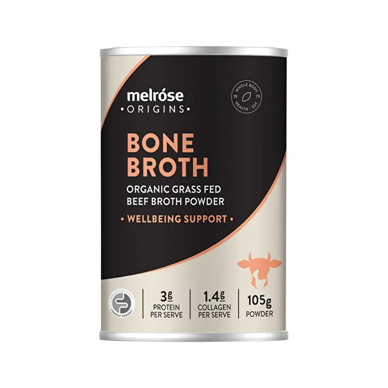 Melrose Origins Bone Broth (Organic Grass Fed Beef) Wellbeing Support (Red Miso) Powder 105g