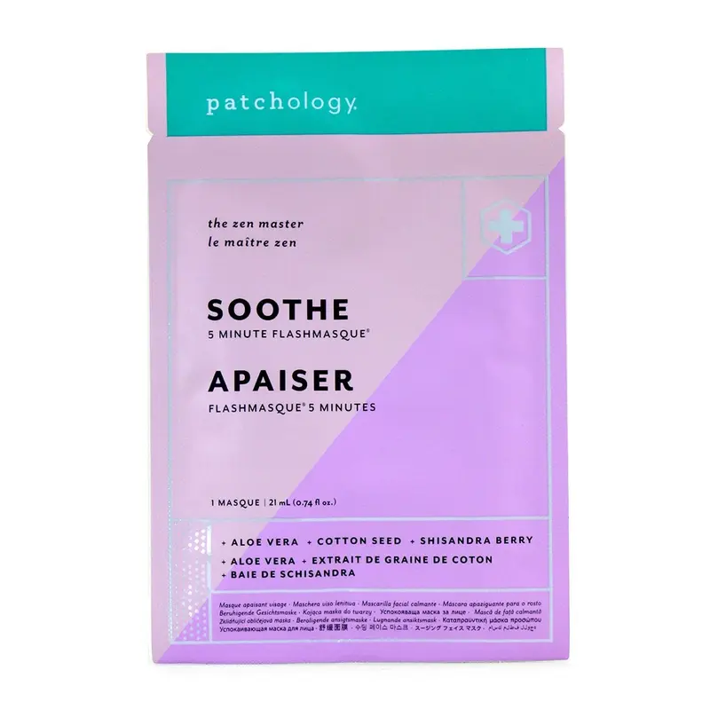 Patchology FlashMasque 5 Minute Sheet Mask - Soothe (Unboxed)  4x21ml/0.74oz