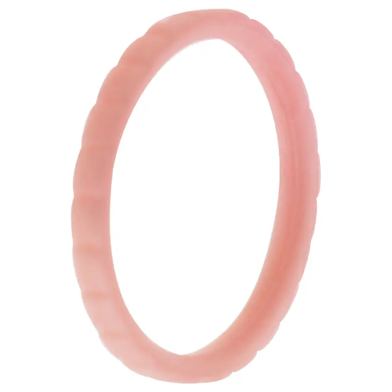 ROQ Silicone Wedding Stackble Lines Single Ring - Rose-Gold-New by ROQ for Women - 9 mm Ring