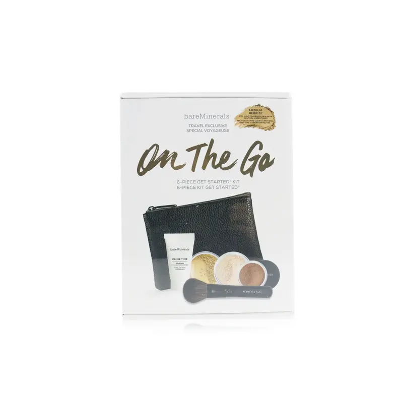 BareMinerals On The Go 6 Piece Get Started Kit (1x Primer, 1x Foundation 1x Mineral Veil, 1x All Over Face Color) - # Medium Beige 12  5pcs+1clutch