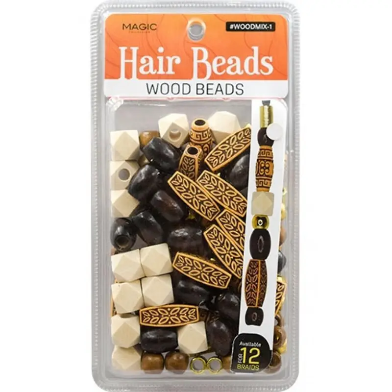 Magic Collection Hair Beads Wood Beads - #WOODMIX1
