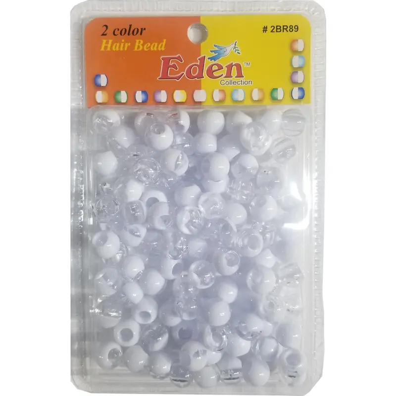 Eden Hair Beads Jumbo Pack - 2 Color Clear & White # BR89C/WHITE