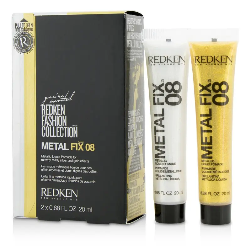 Redken Fashion Collection Metal Fix 08 Metallic Liquid Pomade (For Runway-Ready Silver and Gold Effects)  2x20ml/0.68oz
