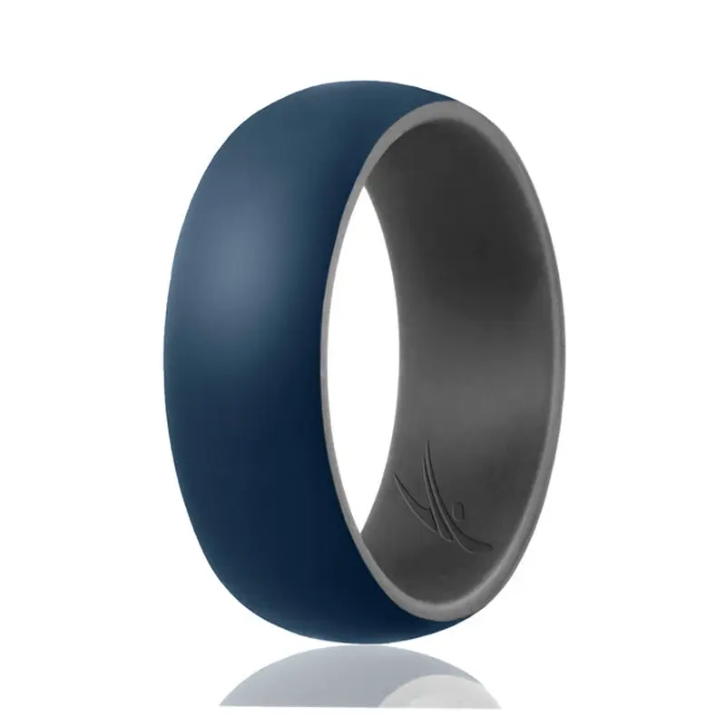 ROQ Silicone Ring - Duo Collection Dome Style - Grey-Blue by ROQ for Men - 15 mm Ring