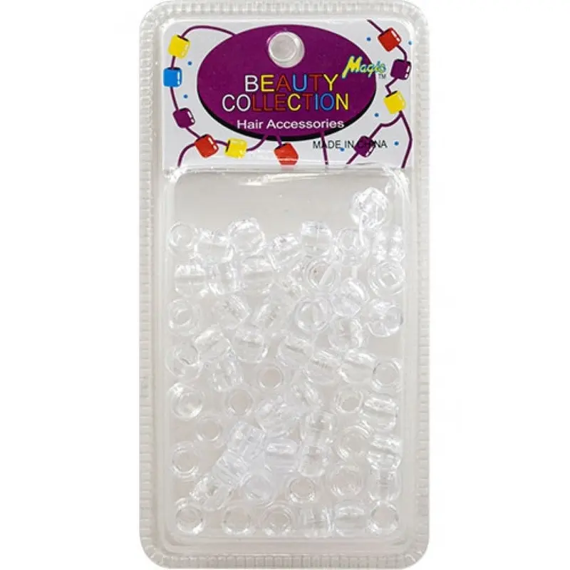 Beauty Collection Round Medium Hair Beads - Crystal #70CRY