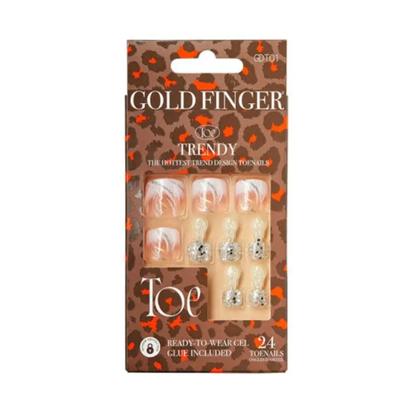 Gold Finger Trendy Toe Nails #GDT01 (Perfect Match)