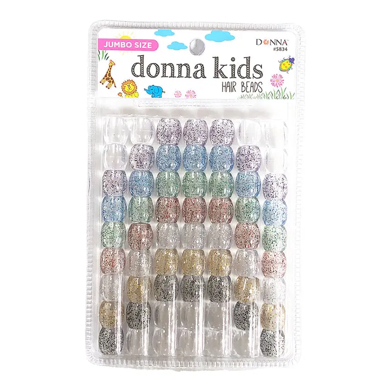 Donna Kids Jumbo Hair Beads - Assorted Glitter #5834