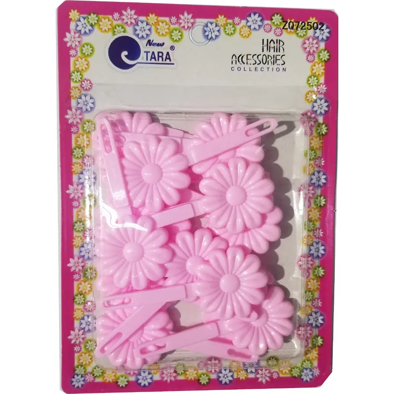 Tara Hair Barrettes - Flowers Light Pink #ZQ72502