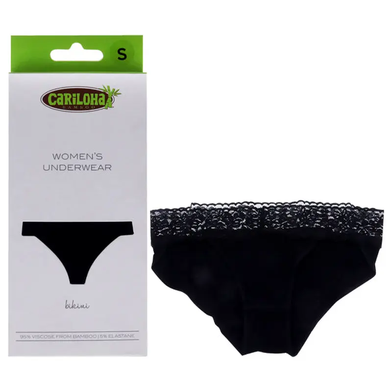 Cariloha Bamboo Lace Bikini - Black by Cariloha for Women - 1 Pc Underwear (S)