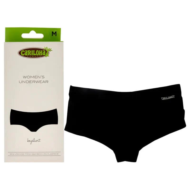 Cariloha Bamboo Boyshort Briefs - Black by Cariloha for Women - 1 Pc Underwear (M)