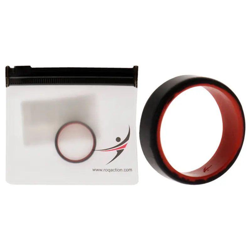 ROQ Silicone Wedding 2Layer Beveled 8mm Ring - Red-Black by ROQ for Men - 13 mm Ring