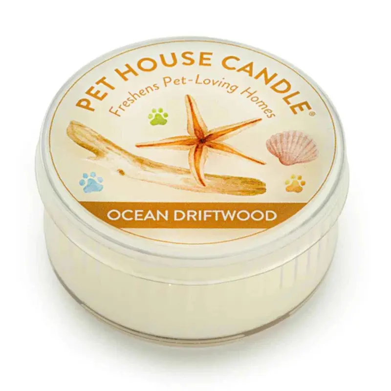 Pet House by One Fur All Mini Candle (1.5oz) - Ocean Driftwood  1.5oz