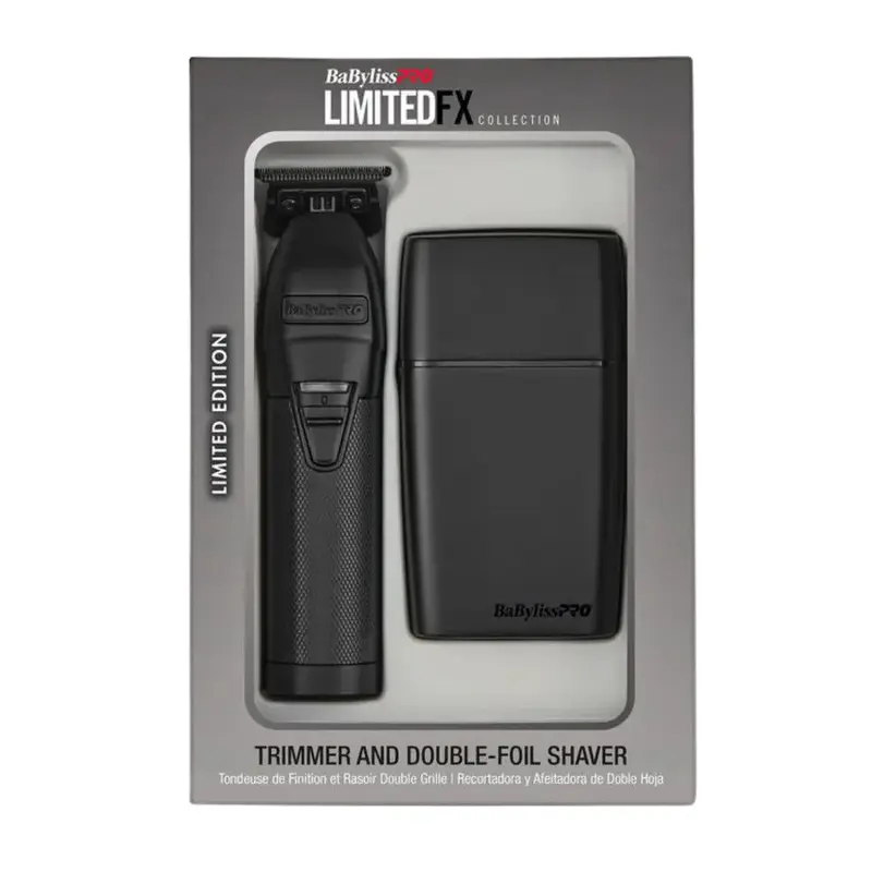 BaBylissPRO LimitedFX Black Trimmer And Double-Foil Shaver Prepack [FXDUOFS2TMB]