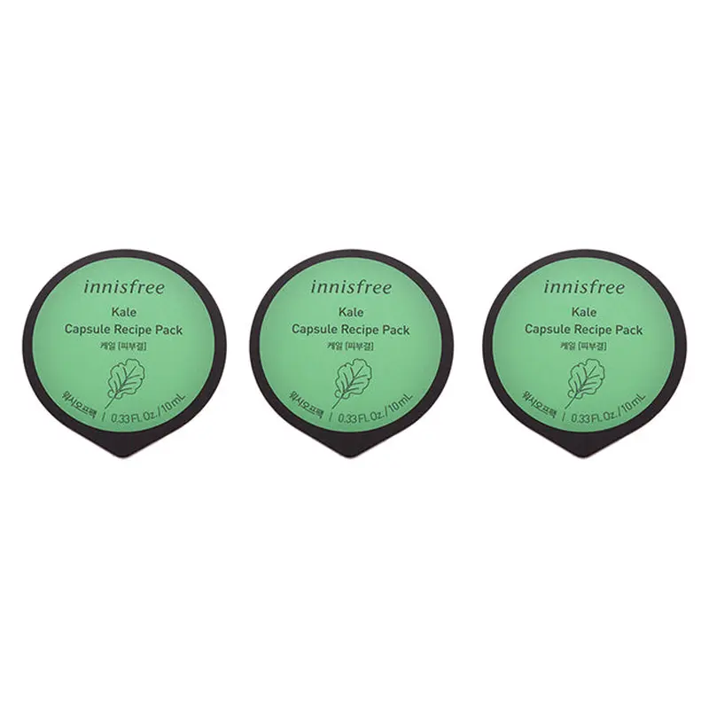 Innisfree Capsule Recipe Pack Mask - Kale by Innisfree for Unisex - 0.33 oz Mask - Pack of 3