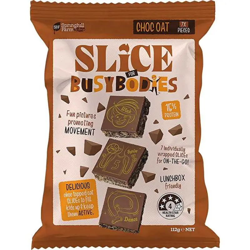 Springhill Farm SLICE for Busybodies Choc Oat 7 Pack 112g
