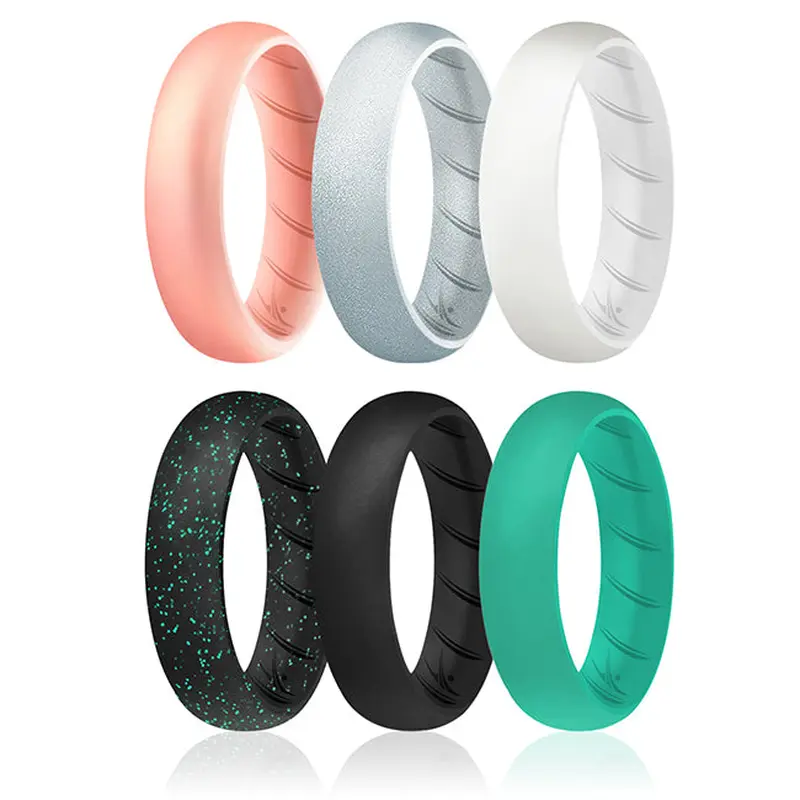 ROQ Silicone Wedding BR Solid Ring Set - Basic-Metal by ROQ for Women - 6 x 9 mm Ring