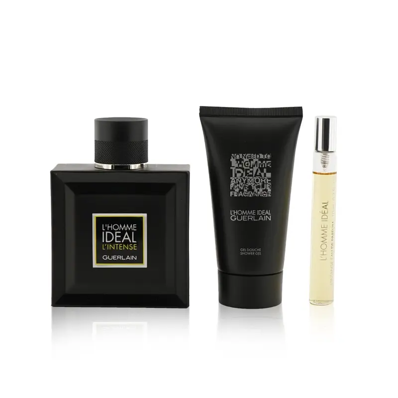 Guerlain L'Homme Ideal L'Intense Coffret: Eau De Parfum Spray 100ml/3.3oz + Eau De Parfum Spray 10ml/0.3oz + Shower Gel 75ml/2.5oz  3pcs