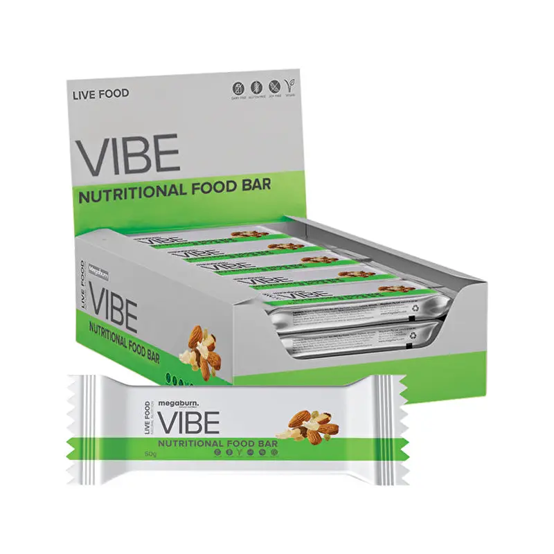 Megaburn Nutritional Live Food Bar Vibe 50g x 10 Display