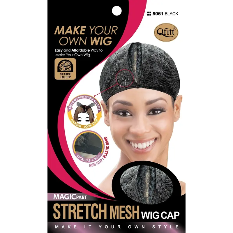 Qfitt Magic Part Stretch Mesh Wig Part # 5061 Black