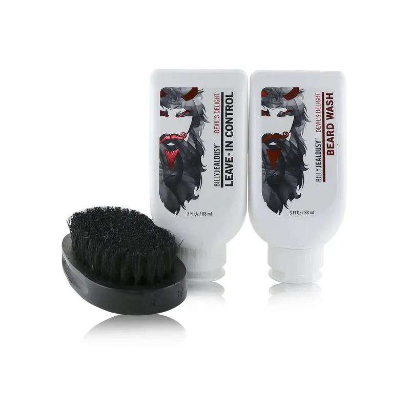 Billy Jealousy Devil's Delight Beard Envy Kit: 1x Beard Wash 88ml + 1x Leave-In Control 88ml + 1x Beard Brush  3pcs